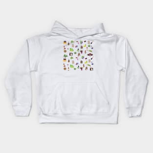 Colorful wine and grapes pattern Kids Hoodie